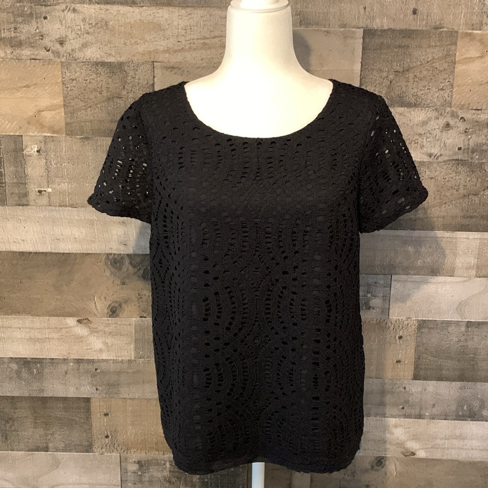 J. Crew Short Sleeve Lace Top Size 6